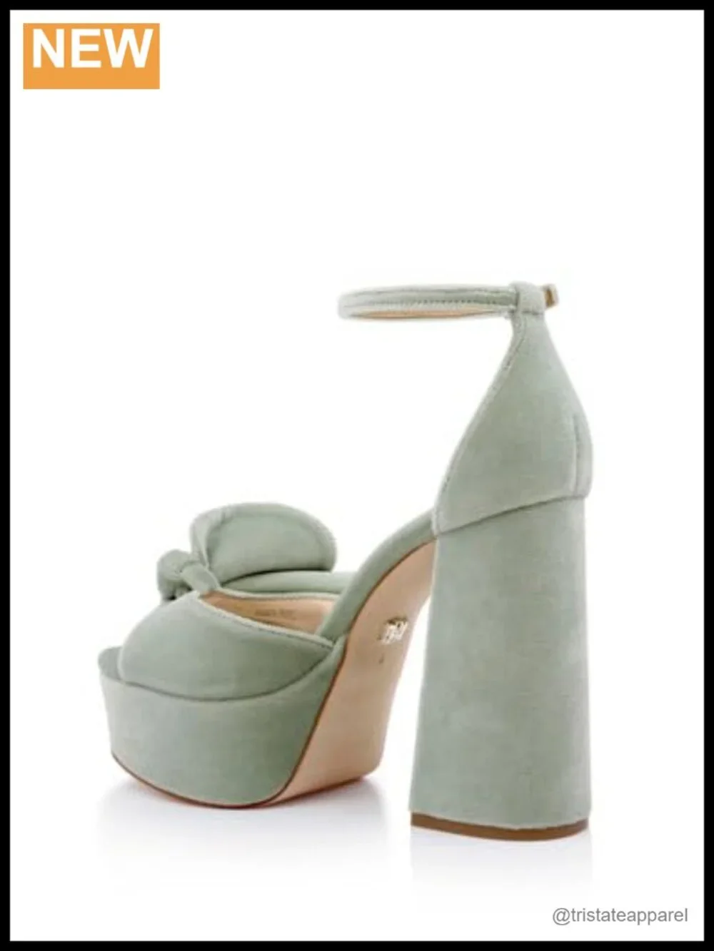 Velvet Platform Block Heels With Bow, Ankle Strap, Round Toe, Formal Heeled